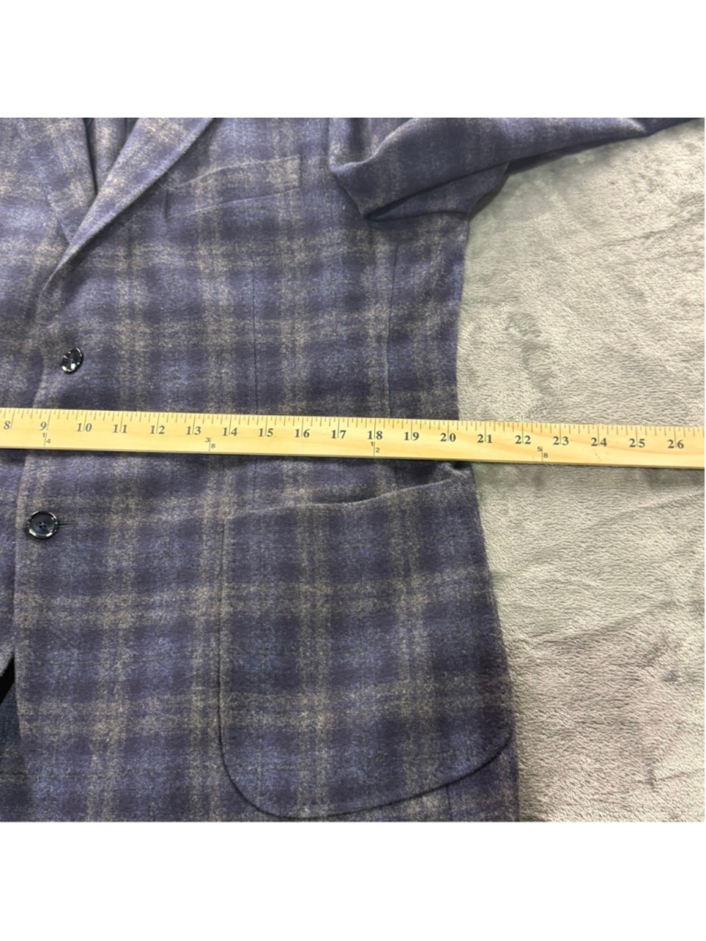 Patrick Assaraf Blazer Men 56R Wool Cashmere Plaid Sport Coat Quiet Luxury Italy - Picture 12 of 16
